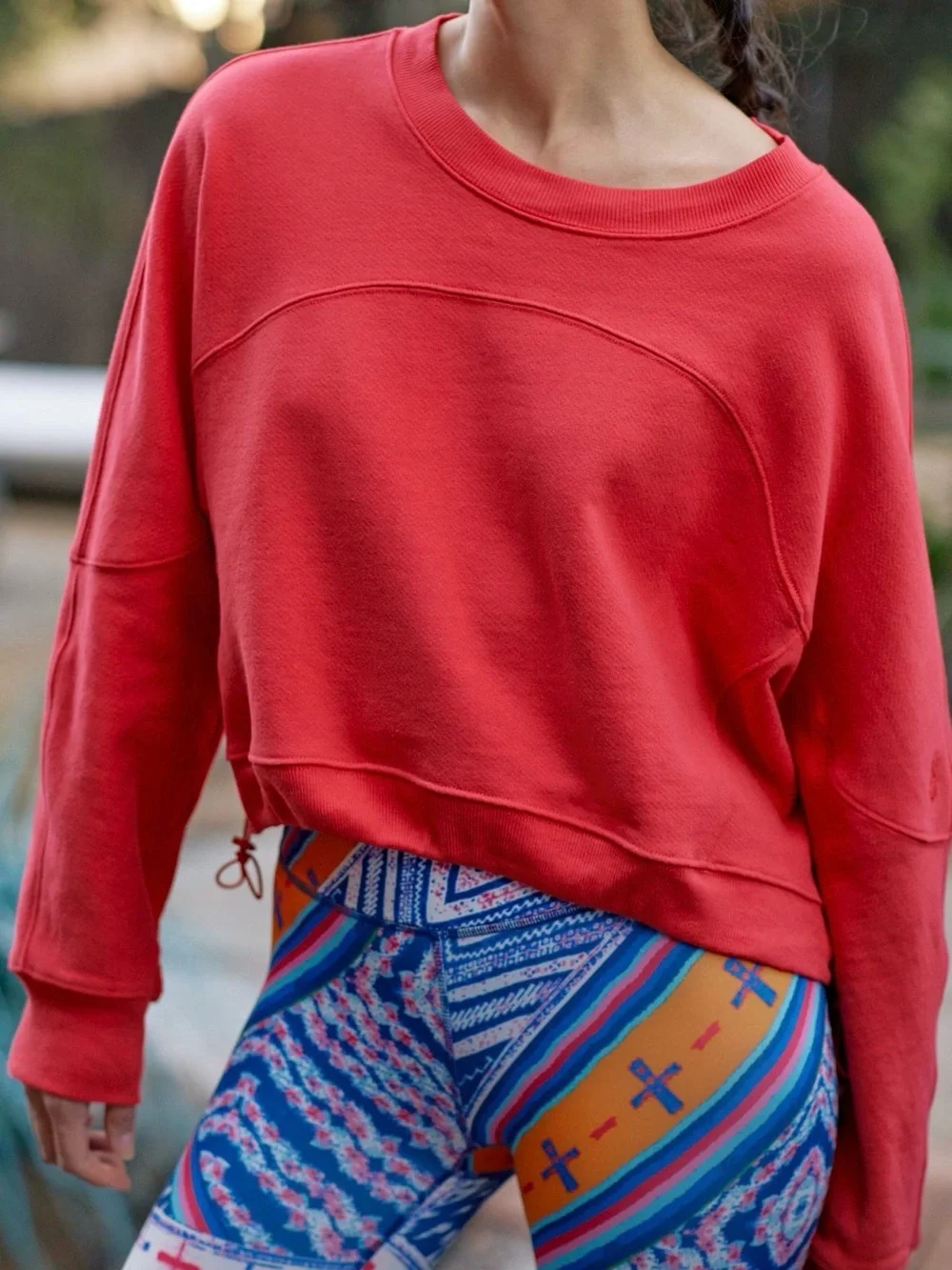 Free People Movement Cropped Red Sweatshirt